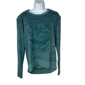 Affliction Black Premium Size Small Womens High-Speed Motors Graphic Top